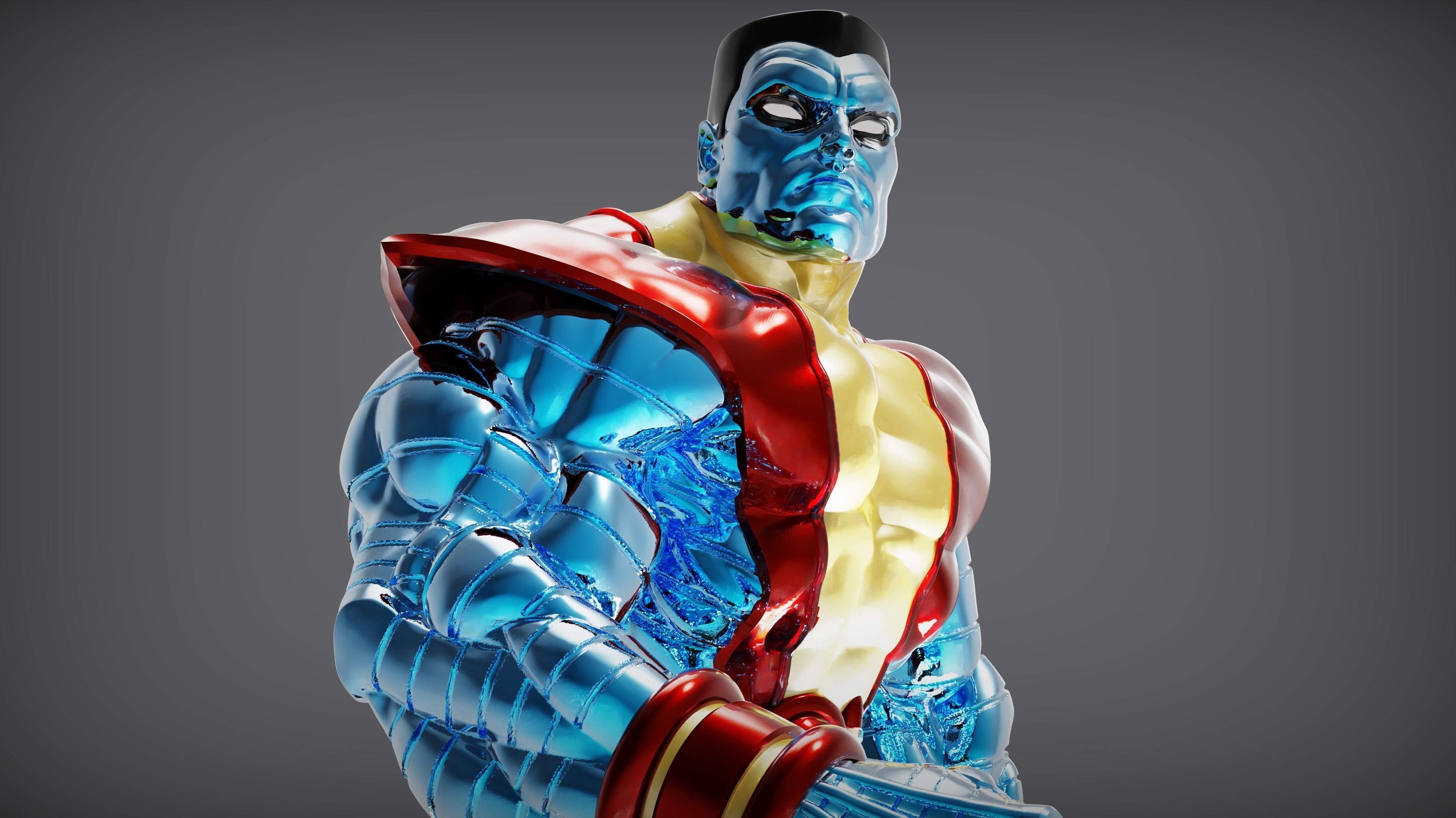 Colossus x-men statue 3D print model_5