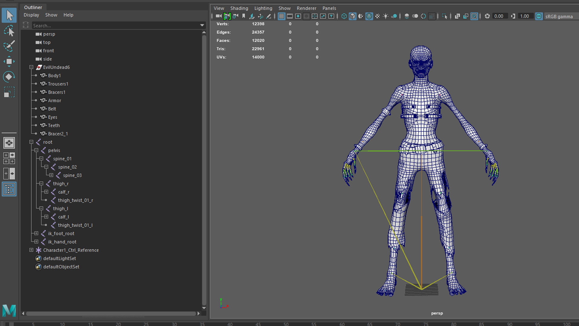 Evil Undead 6 Low-poly 3D model_25