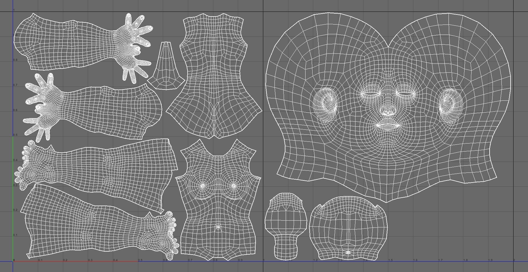 Low poly female semi-realistic character model women Low-poly 3D model_5