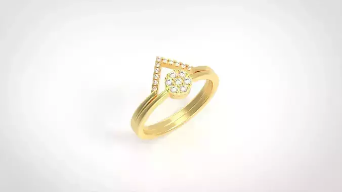 Model 1030 Diamond Triangle Ring 6 and a Half US size 3D print model