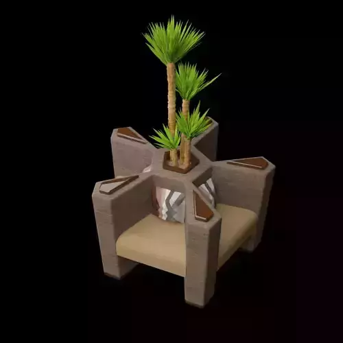 five store shopping mall waiting chair 3D model