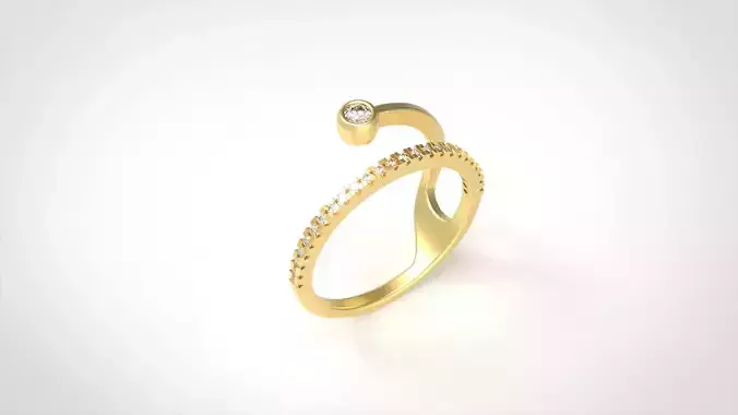 Model 1032 Diamond Double Ring 6 and a Half US size 3D print model