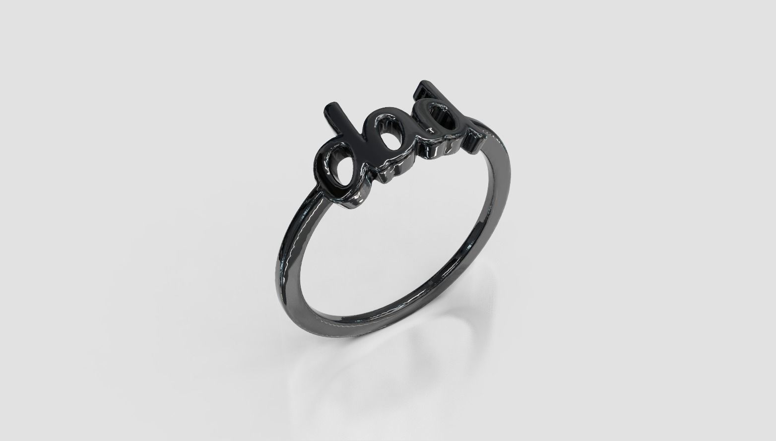 Dad ring basic 3D print model_6
