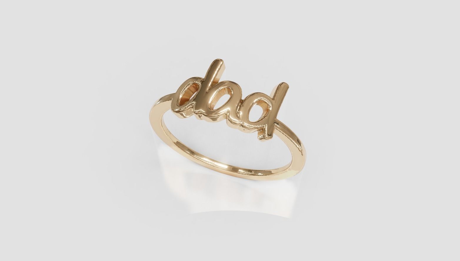 Dad ring basic 3D print model_1