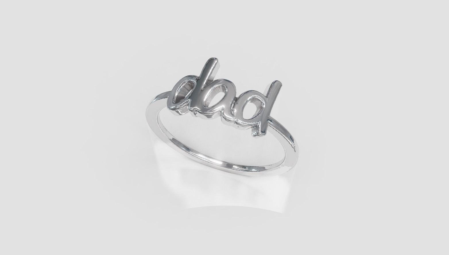 Dad ring basic 3D print model_3
