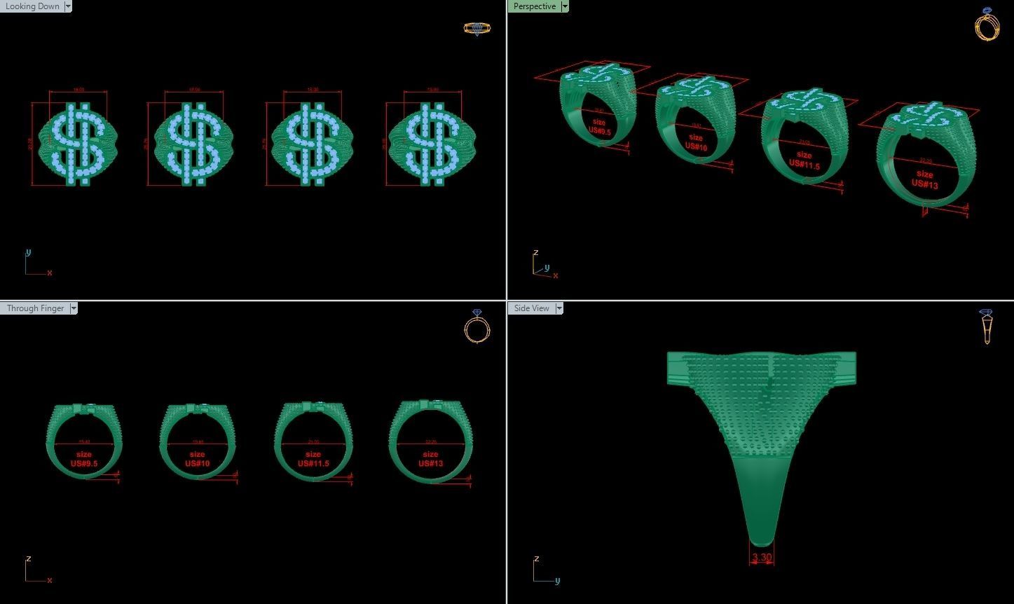 dollar ring size 4 3D print model_5