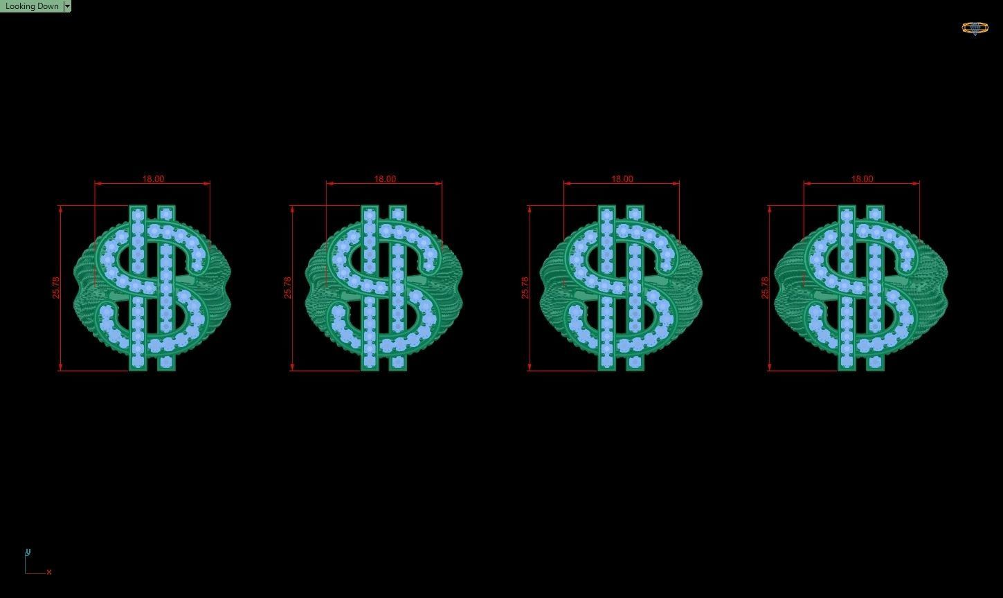 dollar ring size 4 3D print model_4