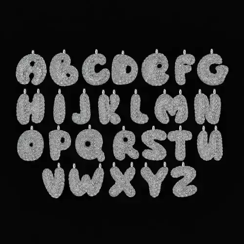 Pendant Alphabets Initial Letters 3D print model