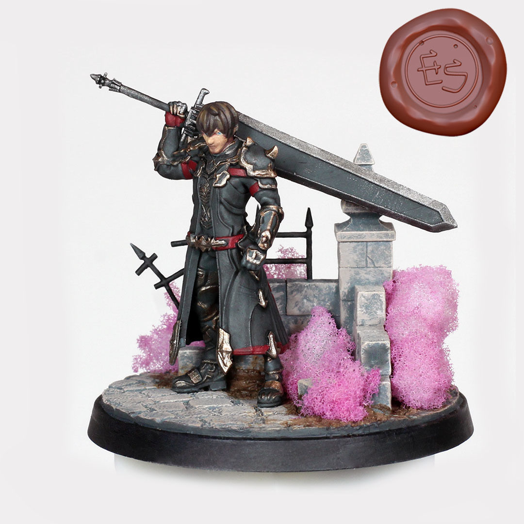 Warrior of Darkness - FFXIV - 32mm Miniature 3D print model_1