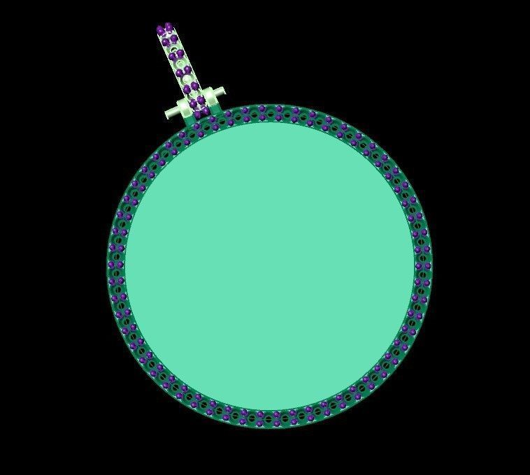 Model 1039 Memory Picture Frame Pendant 37 mm and a Half  3D print model_11