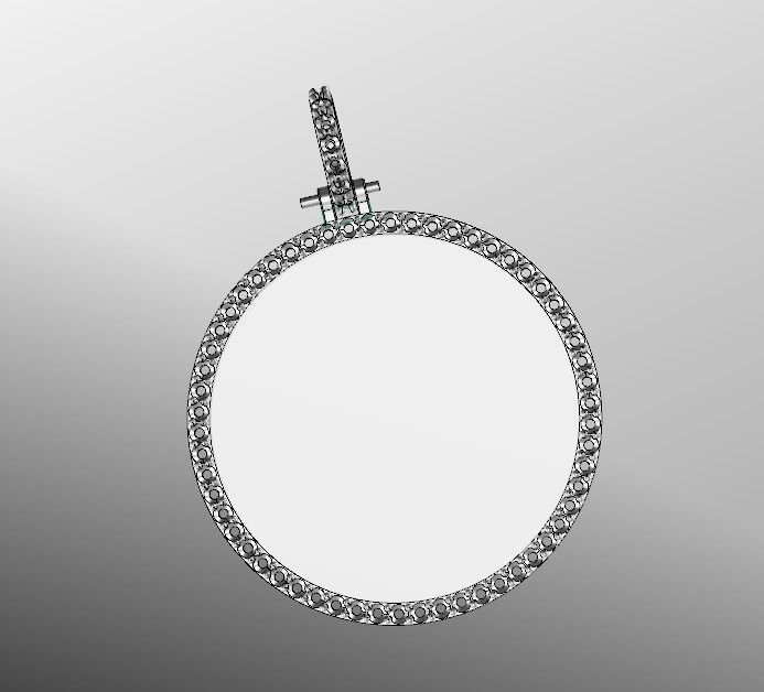 Model 1039 Memory Picture Frame Pendant 37 mm and a Half  3D print model_5