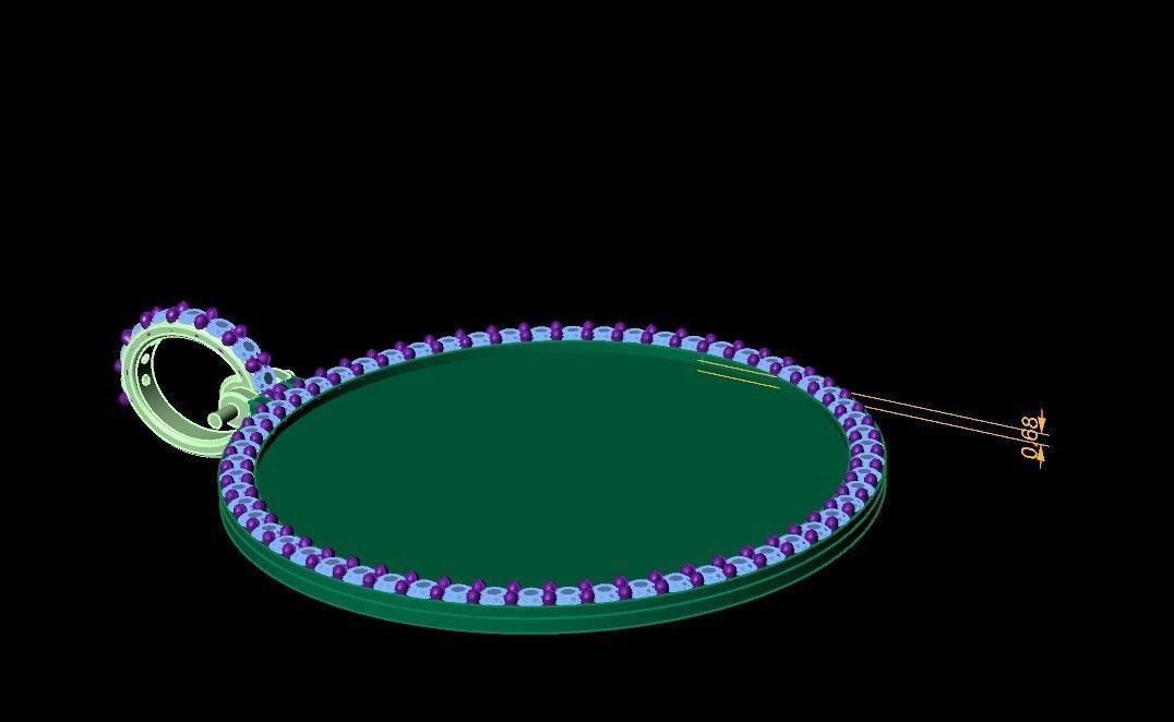 Model 1039 Memory Picture Frame Pendant 37 mm and a Half  3D print model_6