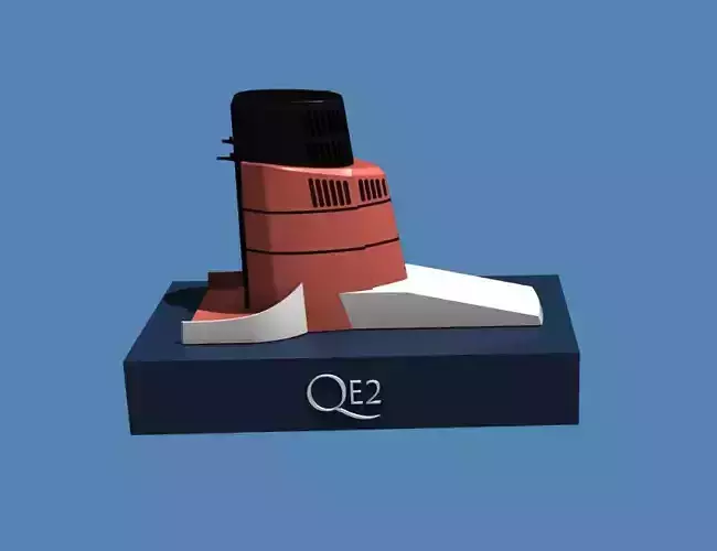Iconic funnels Queen Elizabeth 2 QE2 3D print model