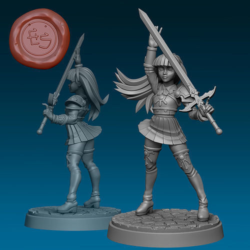 Umi Ryuuzaki - Magic Knight Rayearth - 32mm Miniature 3D print model