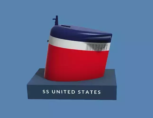 Iconic funnels SS United States 3D print model