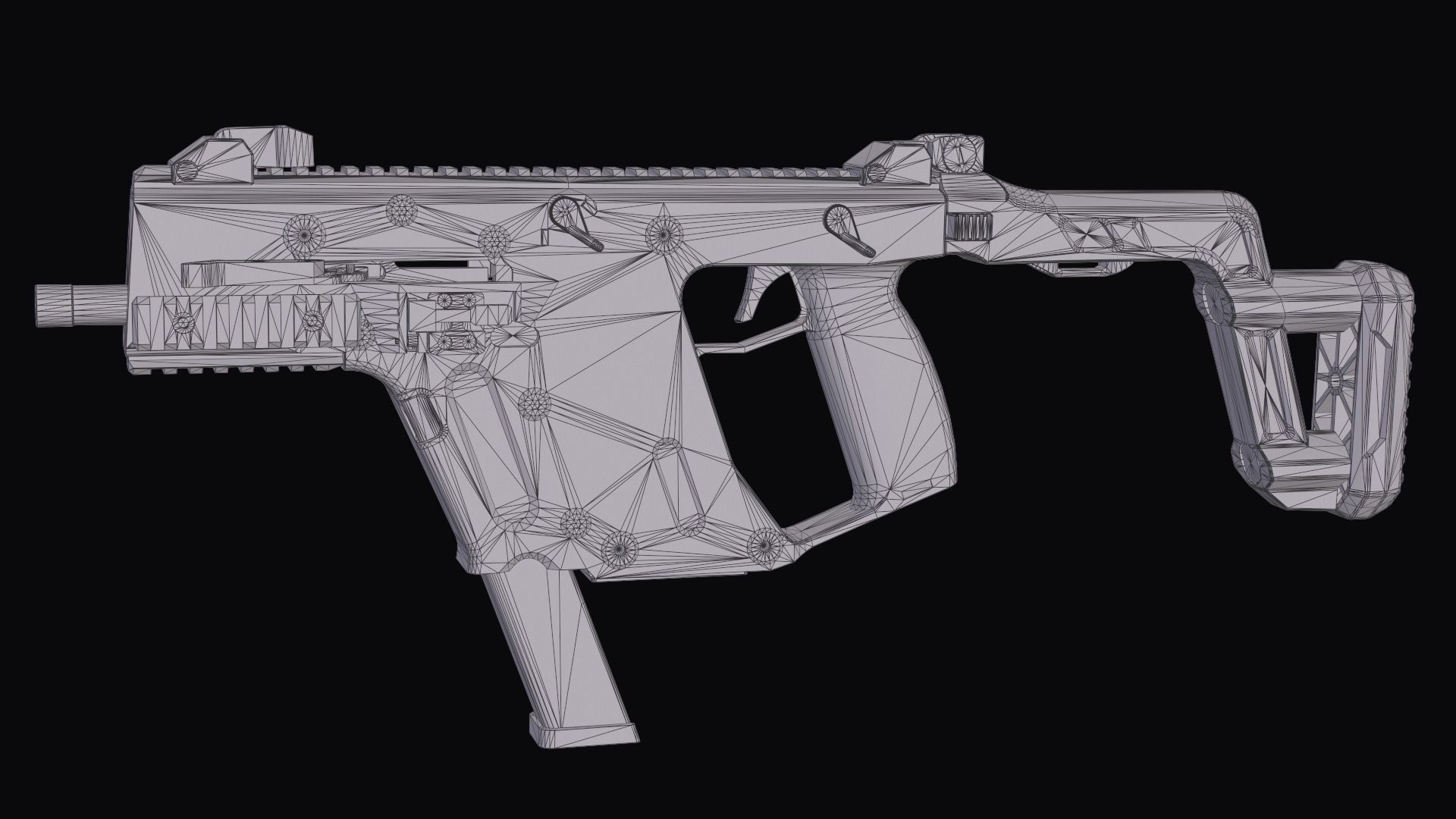 Modular SMG  Kriss Vector gen2 Low-poly 3D model_39