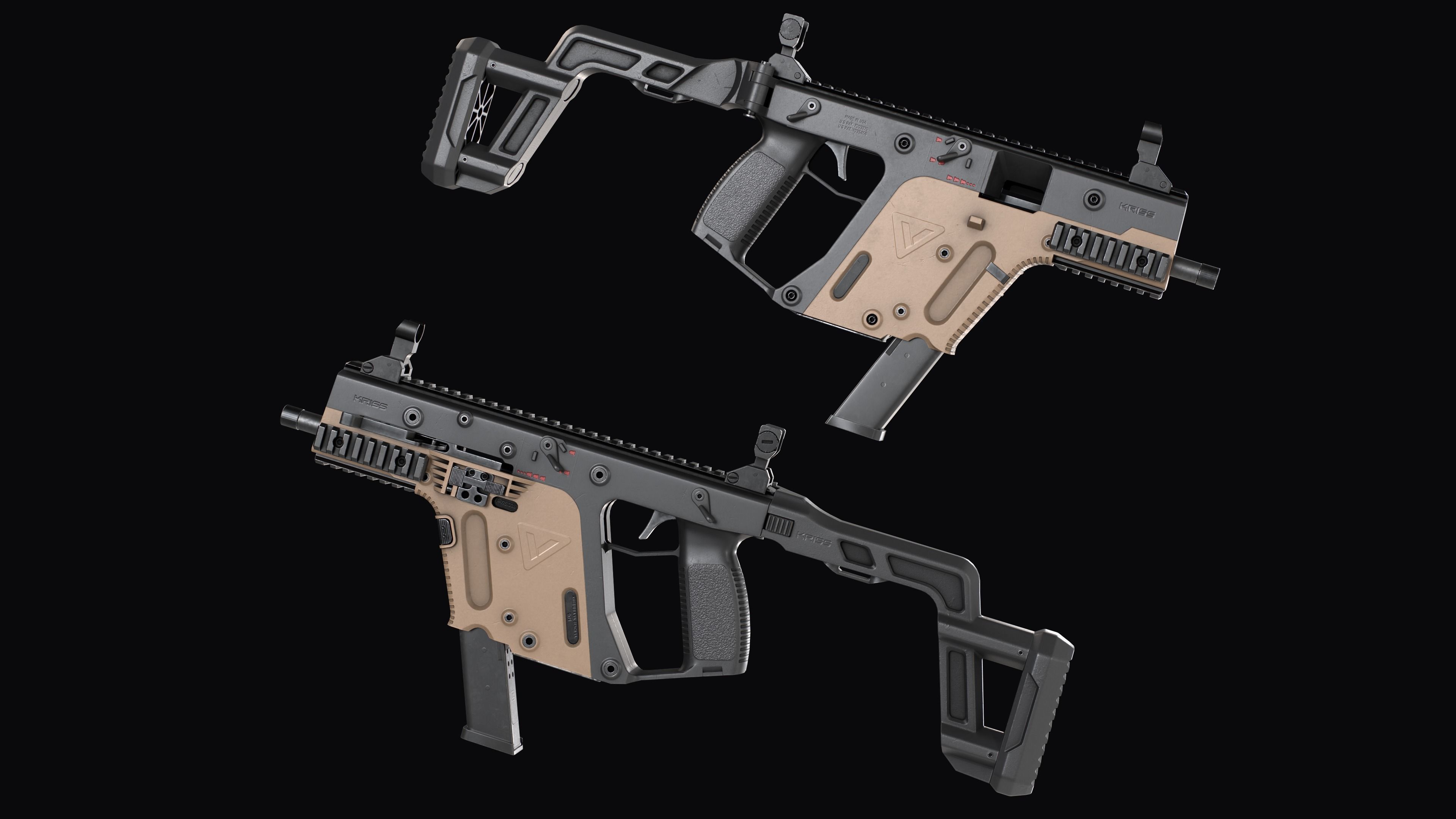 Modular SMG  Kriss Vector gen2 Low-poly 3D model_12