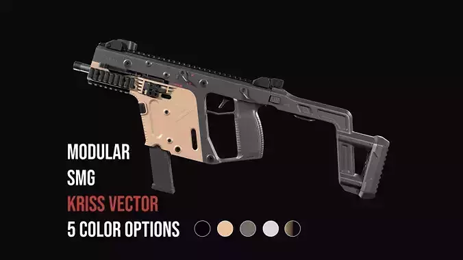 Modular SMG  Kriss Vector gen2 Low-poly 3D model
