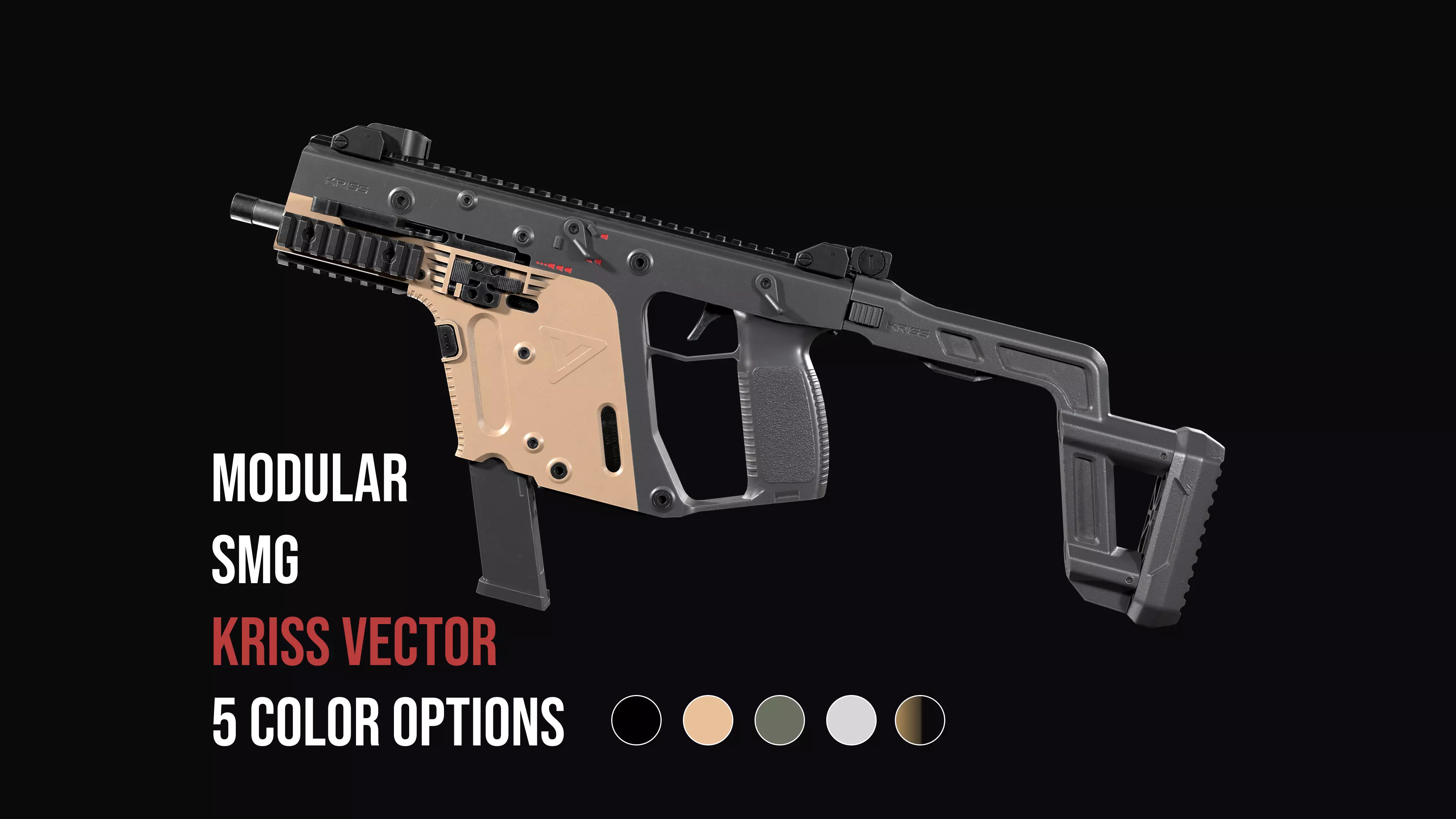 Modular SMG  Kriss Vector gen2 Low-poly 3D model_0