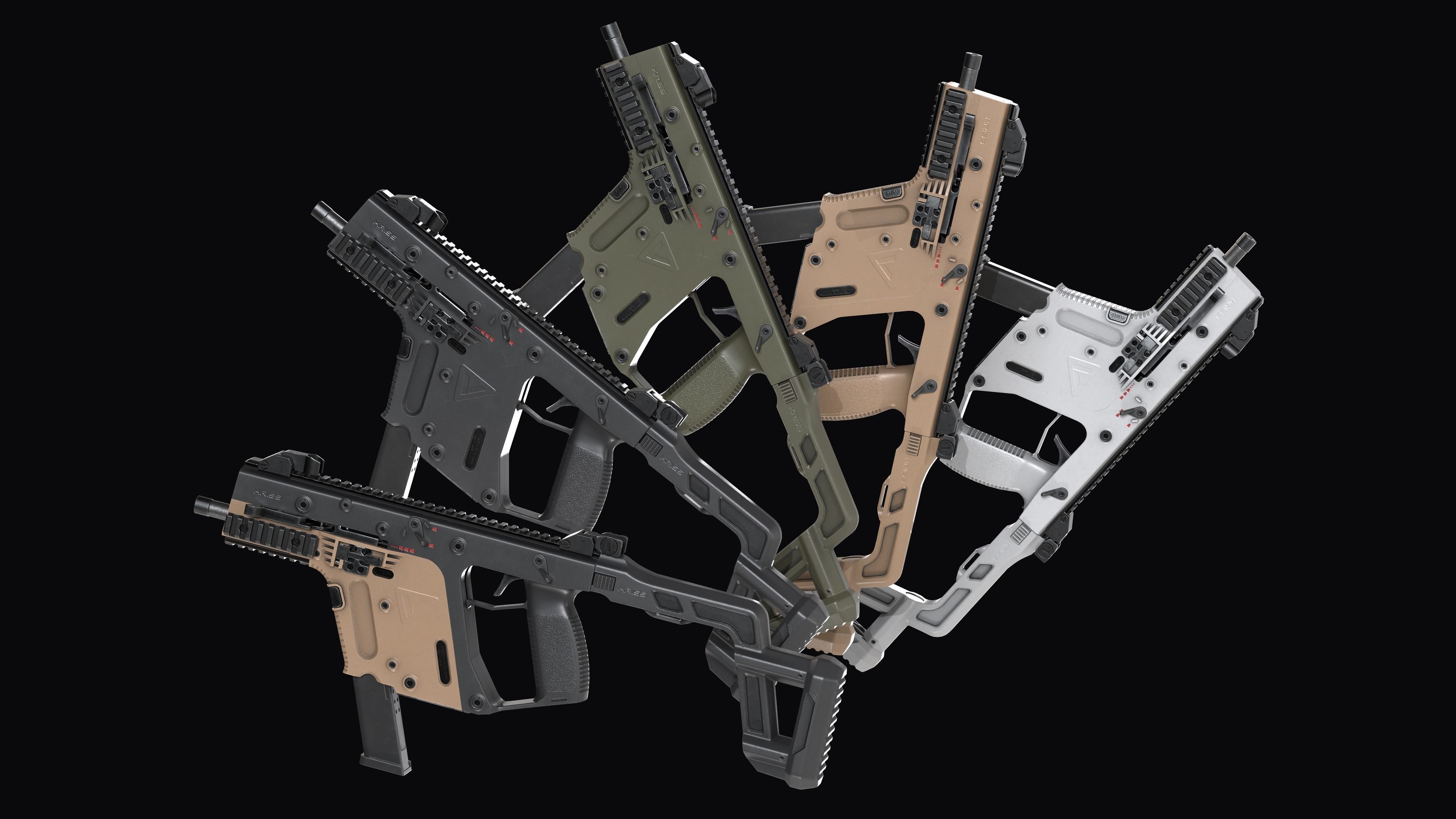 Modular SMG  Kriss Vector gen2 Low-poly 3D model_6