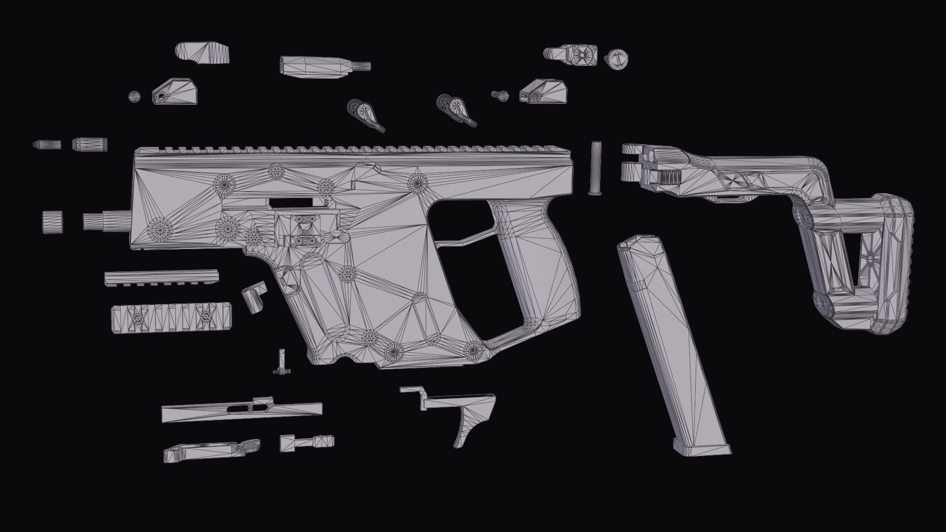 Modular SMG  Kriss Vector gen2 Low-poly 3D model_40