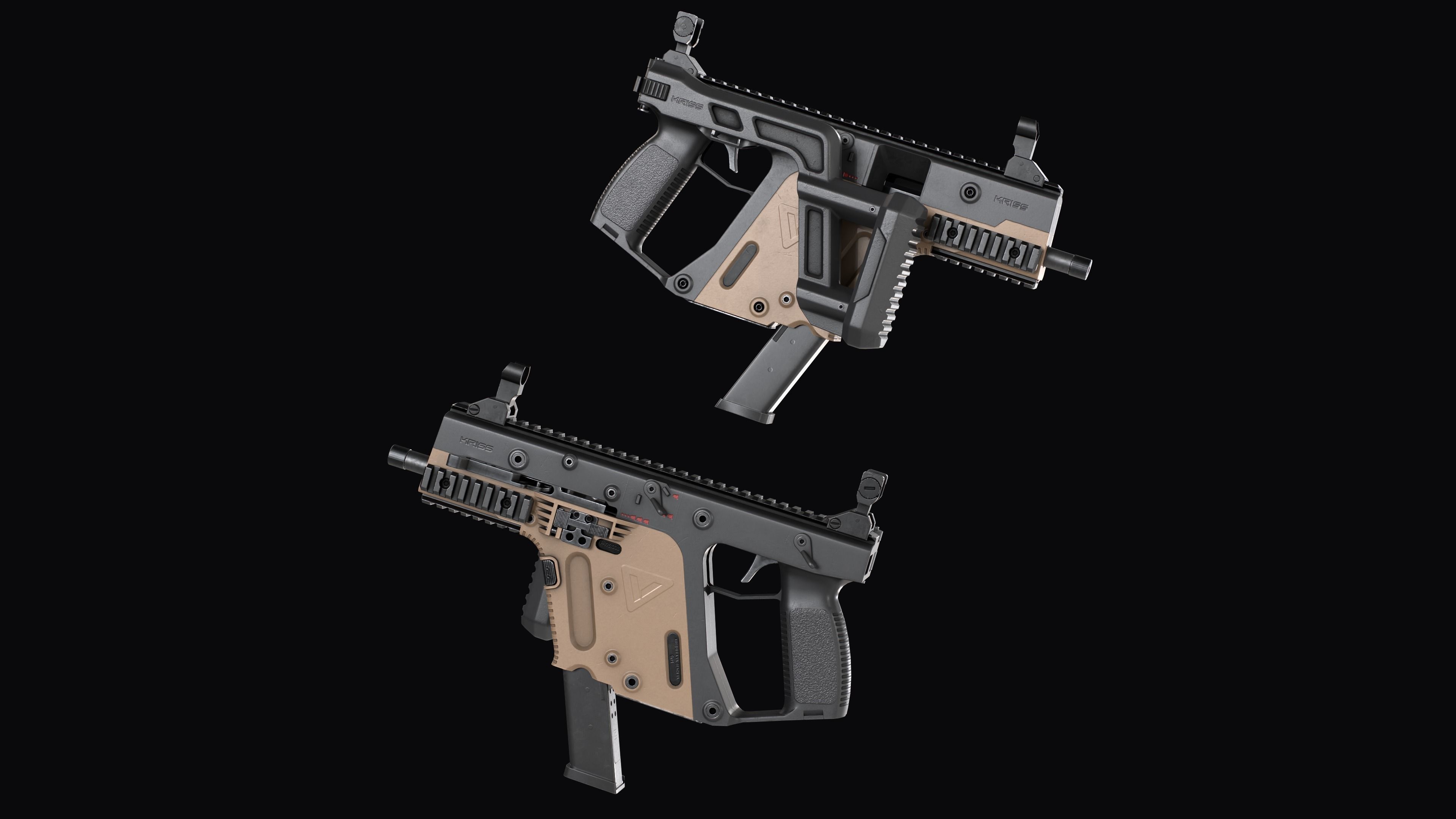 Modular SMG  Kriss Vector gen2 Low-poly 3D model_13