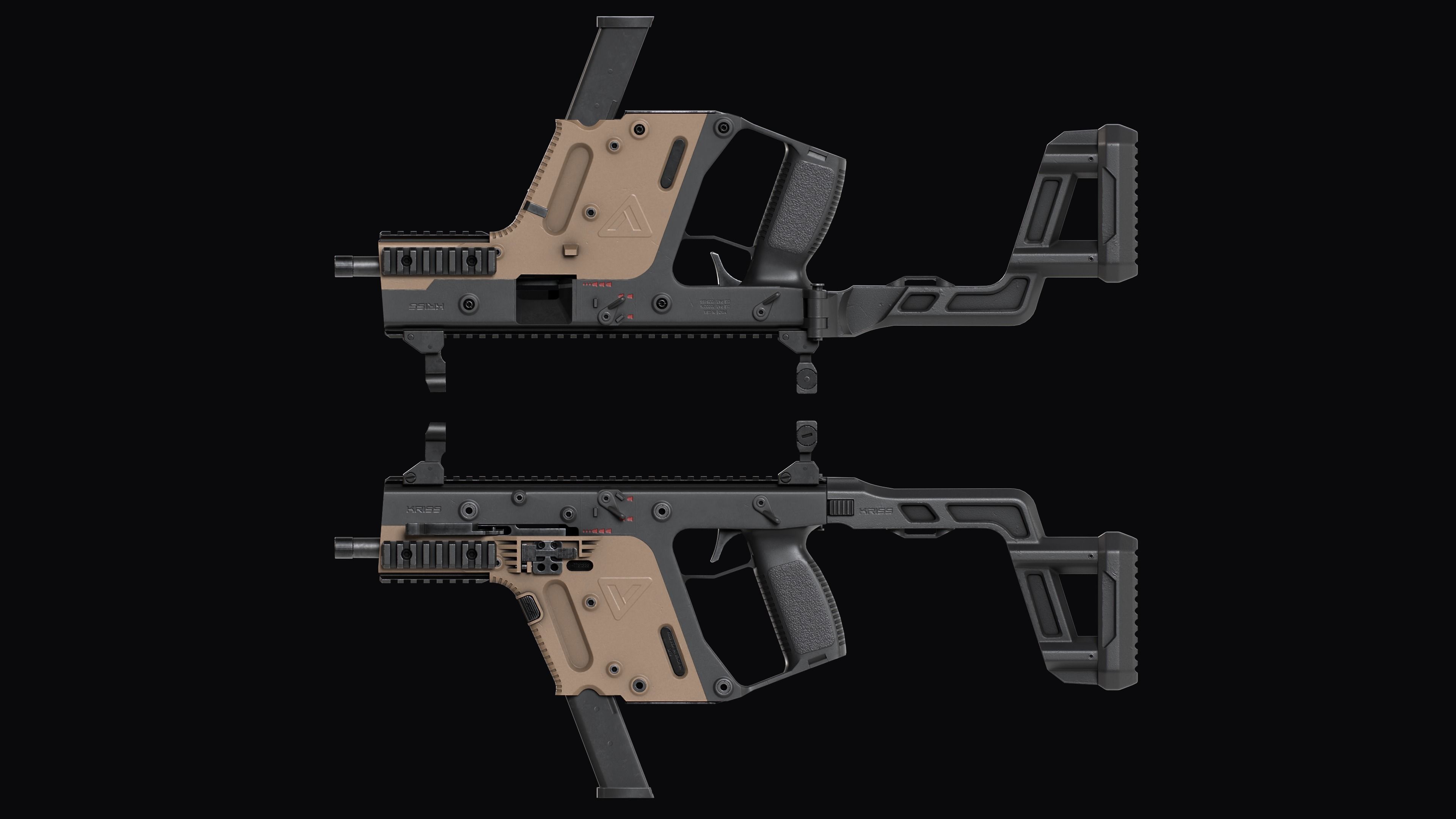 Modular SMG  Kriss Vector gen2 Low-poly 3D model_33