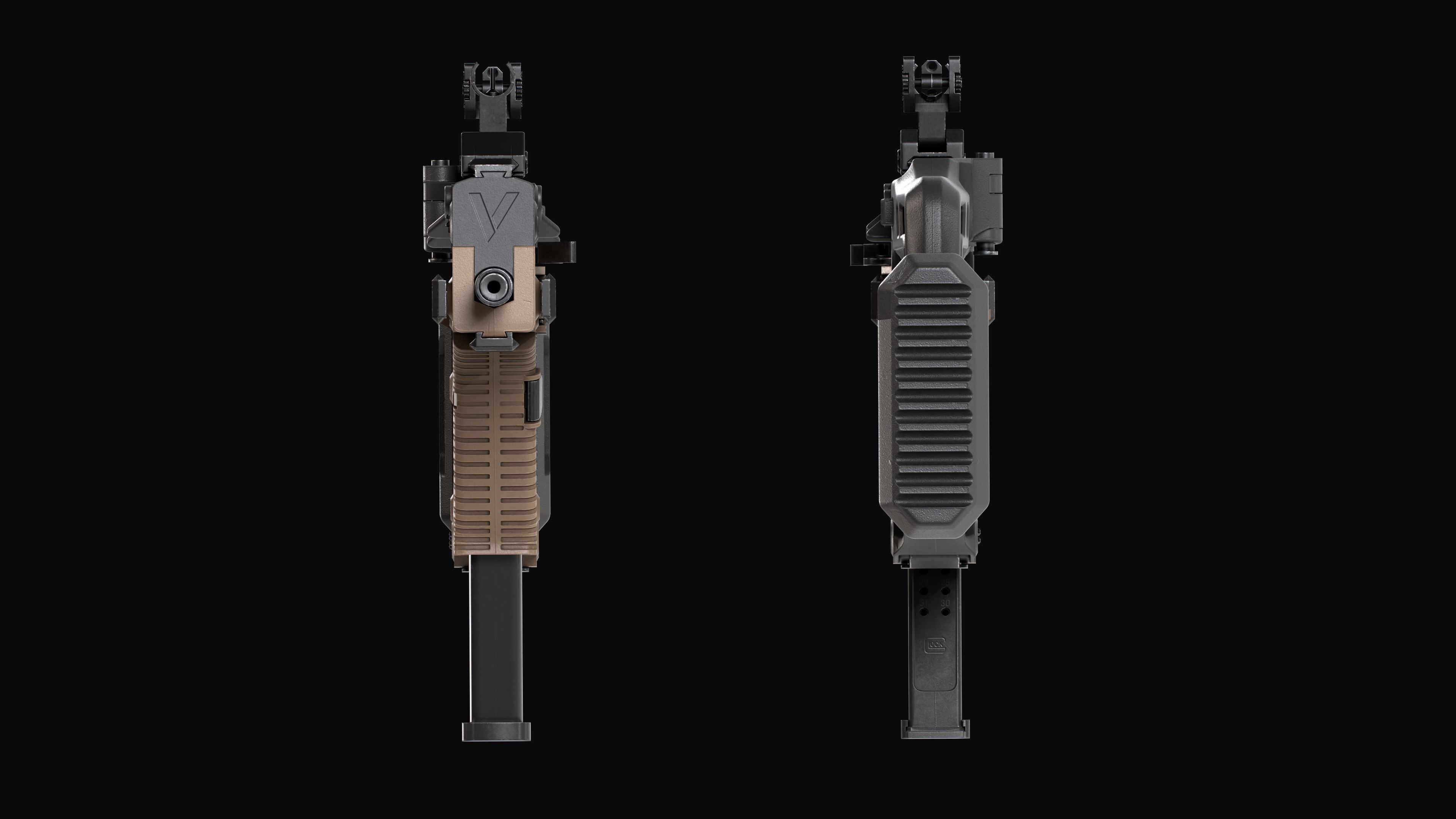 Modular SMG  Kriss Vector gen2 Low-poly 3D model_35