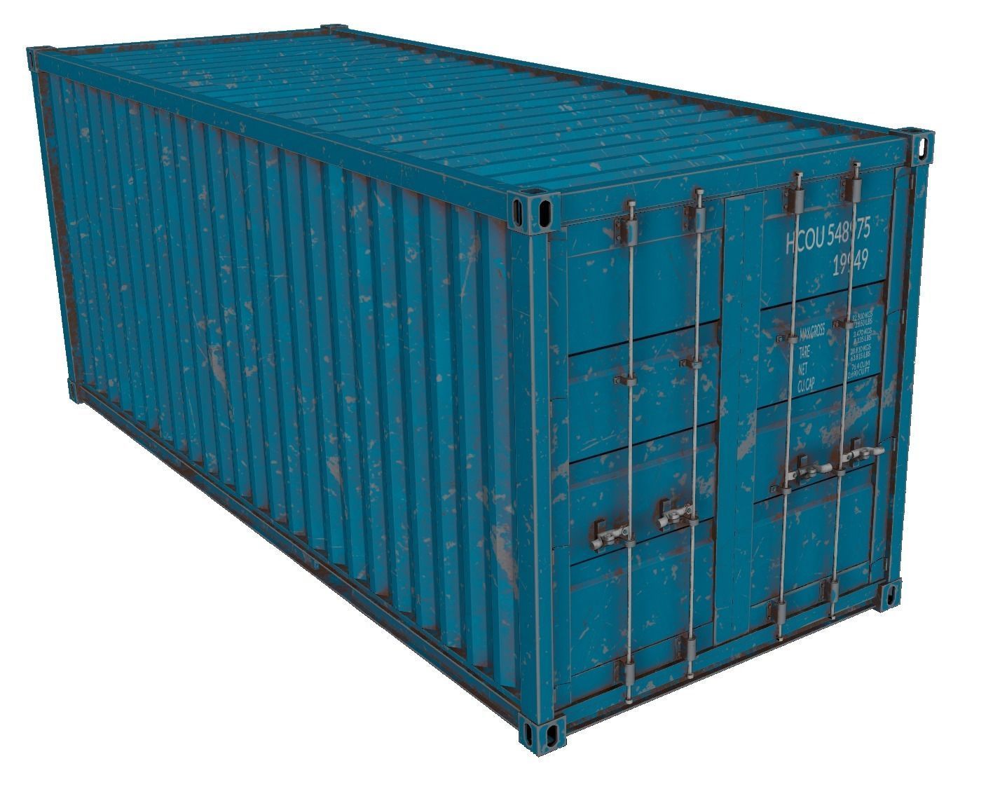 High Detail Shipping Cointainer 3D Model - Real scale 3D model_5