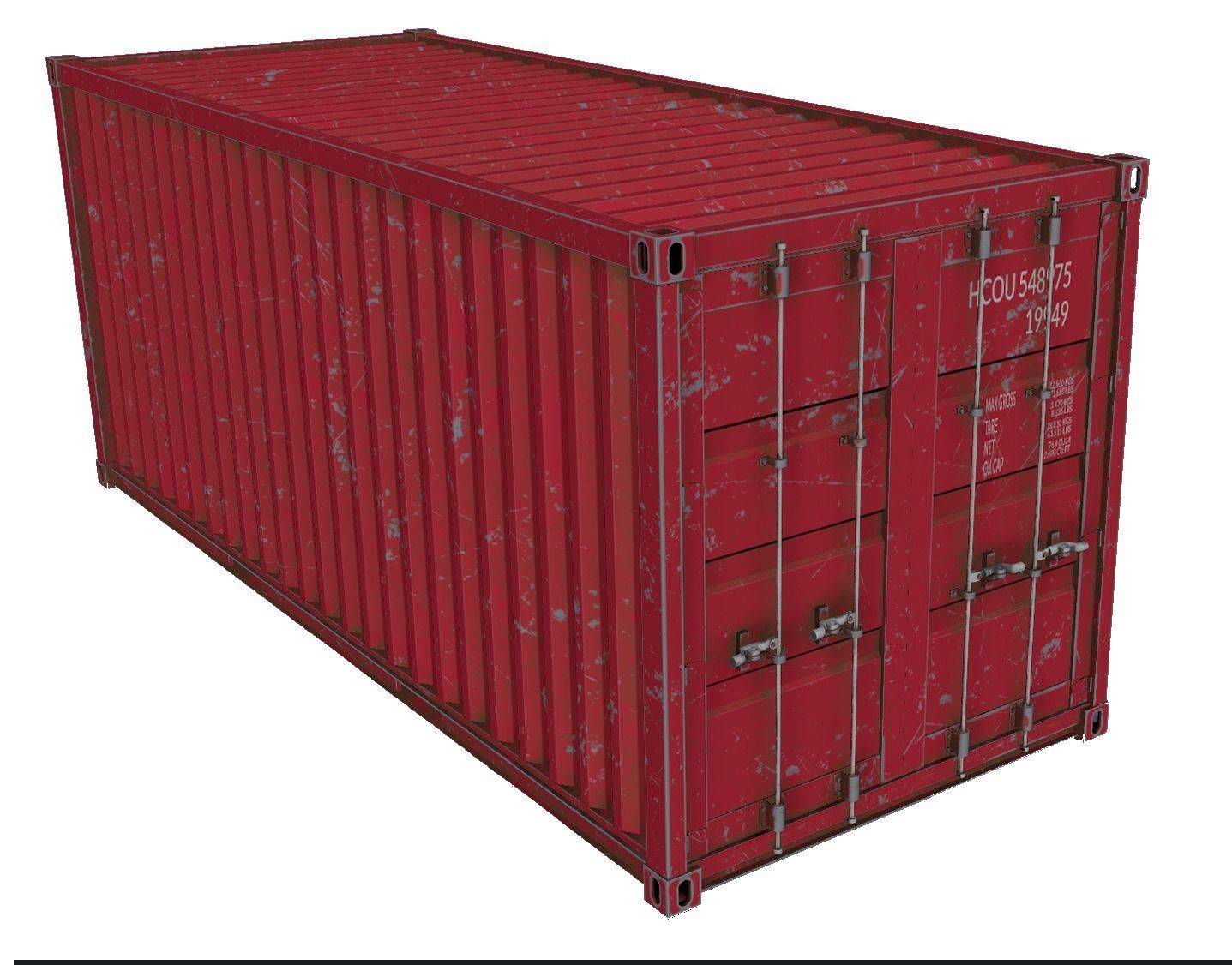 High Detail Shipping Cointainer 3D Model - Real scale 3D model_4