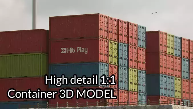 High Detail Shipping Cointainer 3D Model - Real scale 3D model