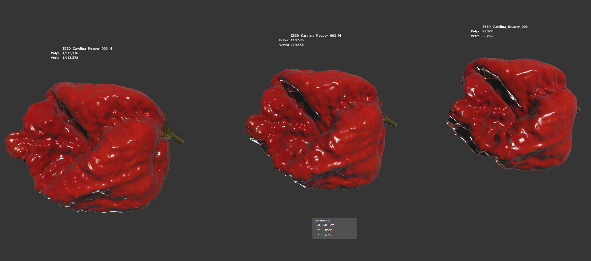 Carolina Reaper 3D model_5