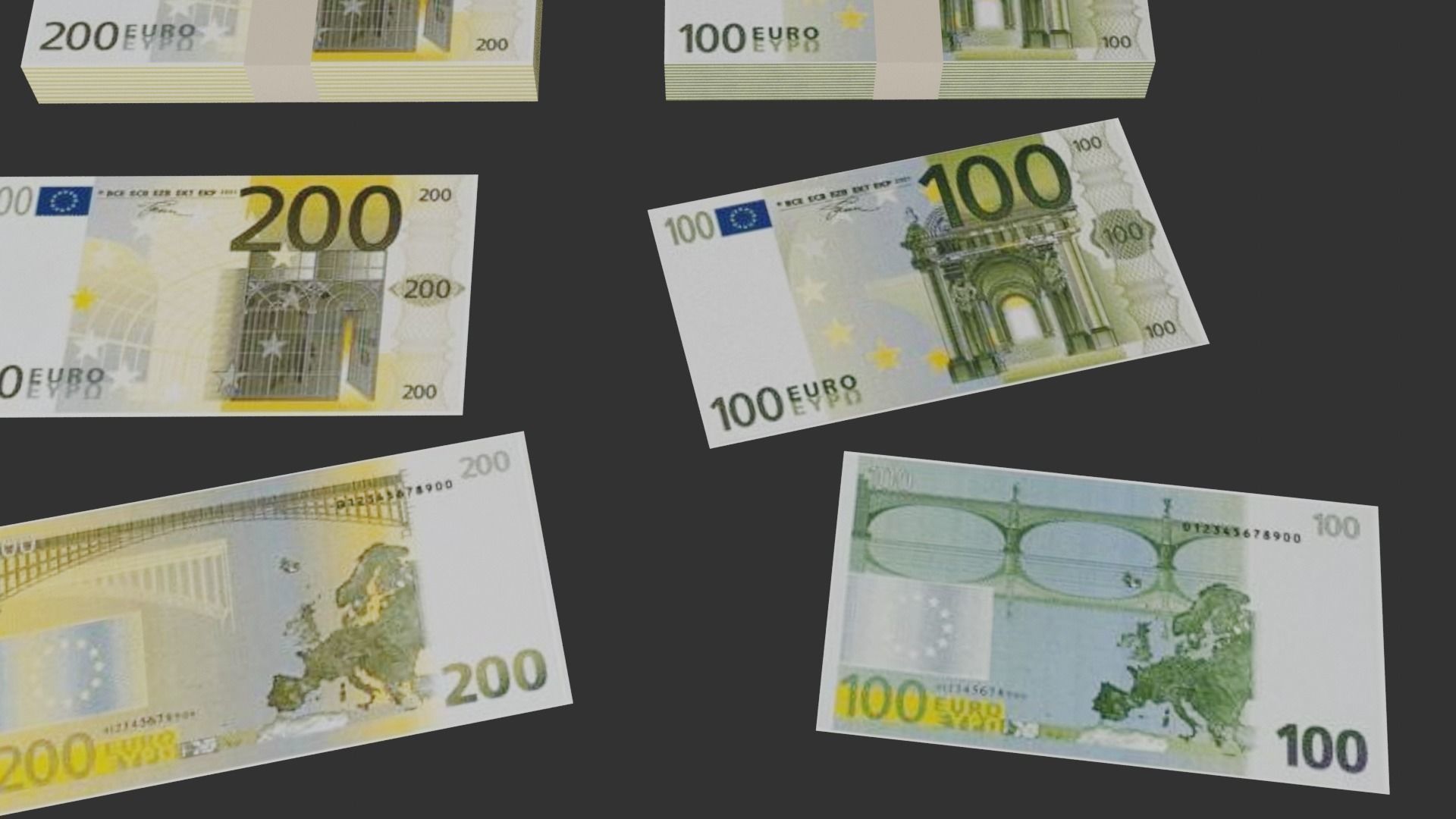 Euro Pack Low-poly 3D model_2