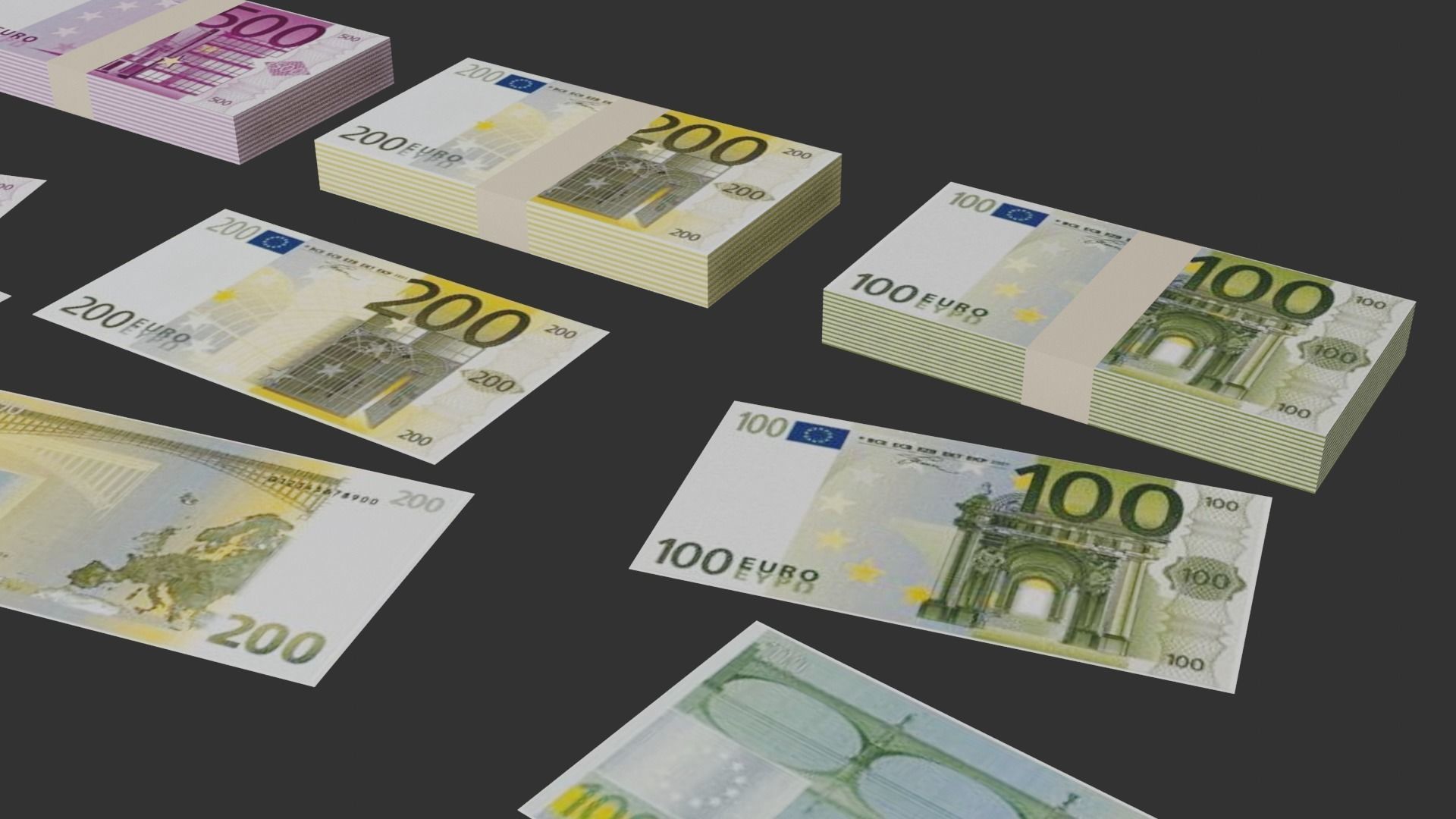 Euro Pack Low-poly 3D model_5