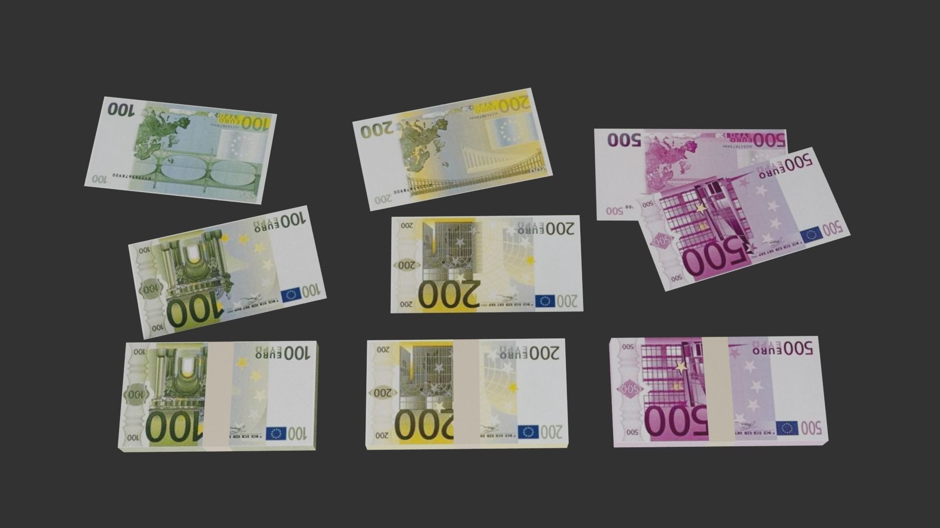 Euro Pack Low-poly 3D model_11