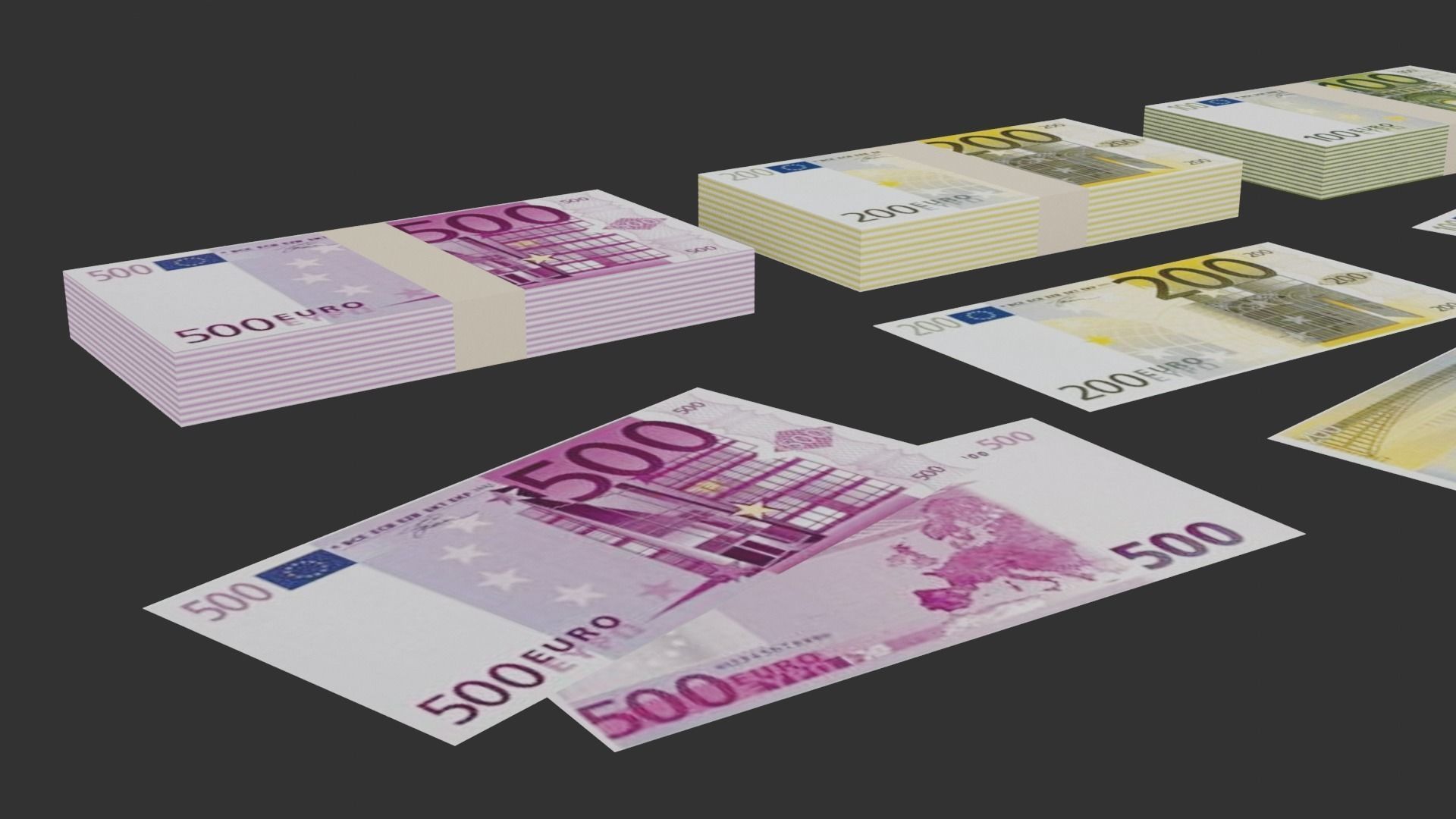 Euro Pack Low-poly 3D model_4