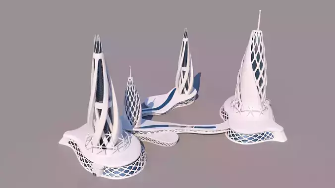 0087 - Organic Skyscraper 3D model