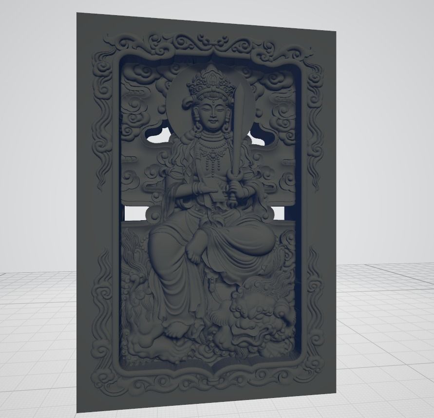 Bas-relief of Eight Buddhas 3D print model_15