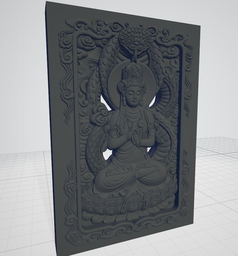 Bas-relief of Eight Buddhas 3D print model_10