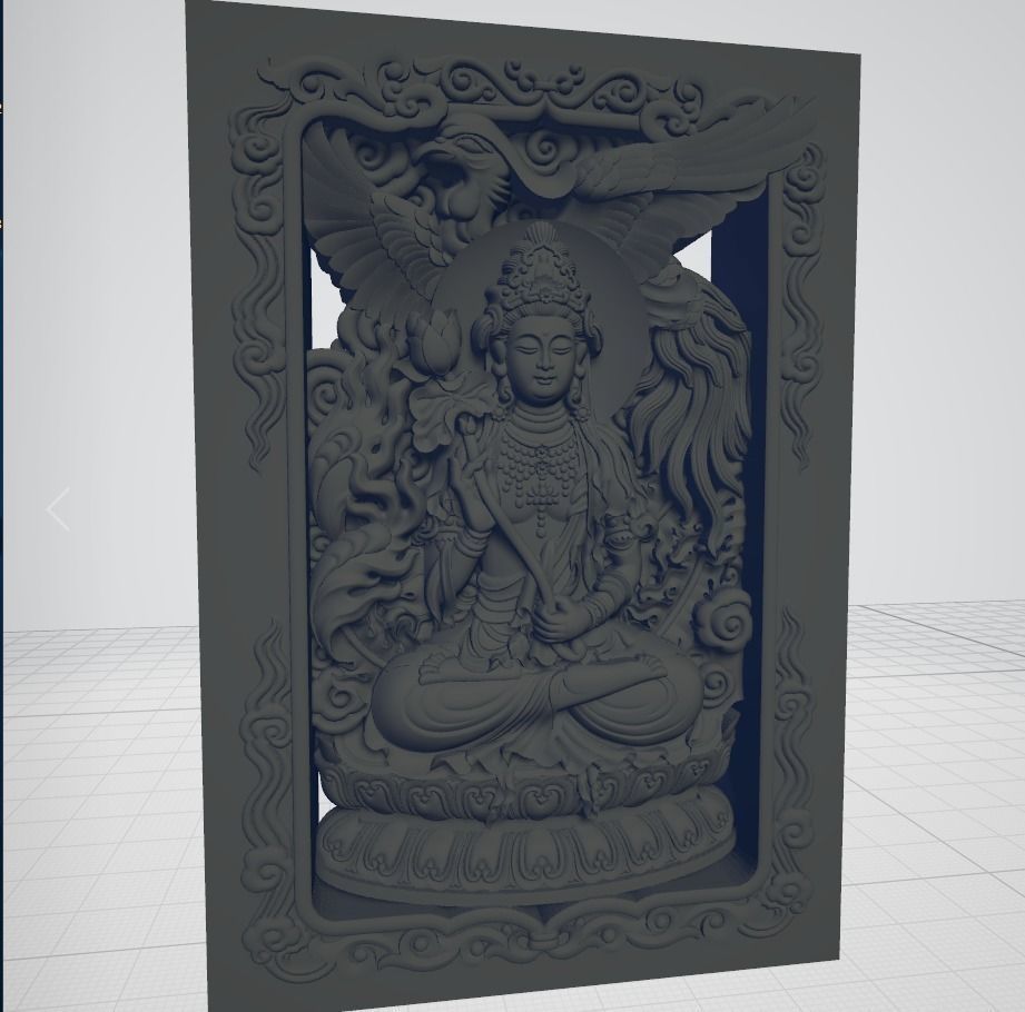 Bas-relief of Eight Buddhas 3D print model_12
