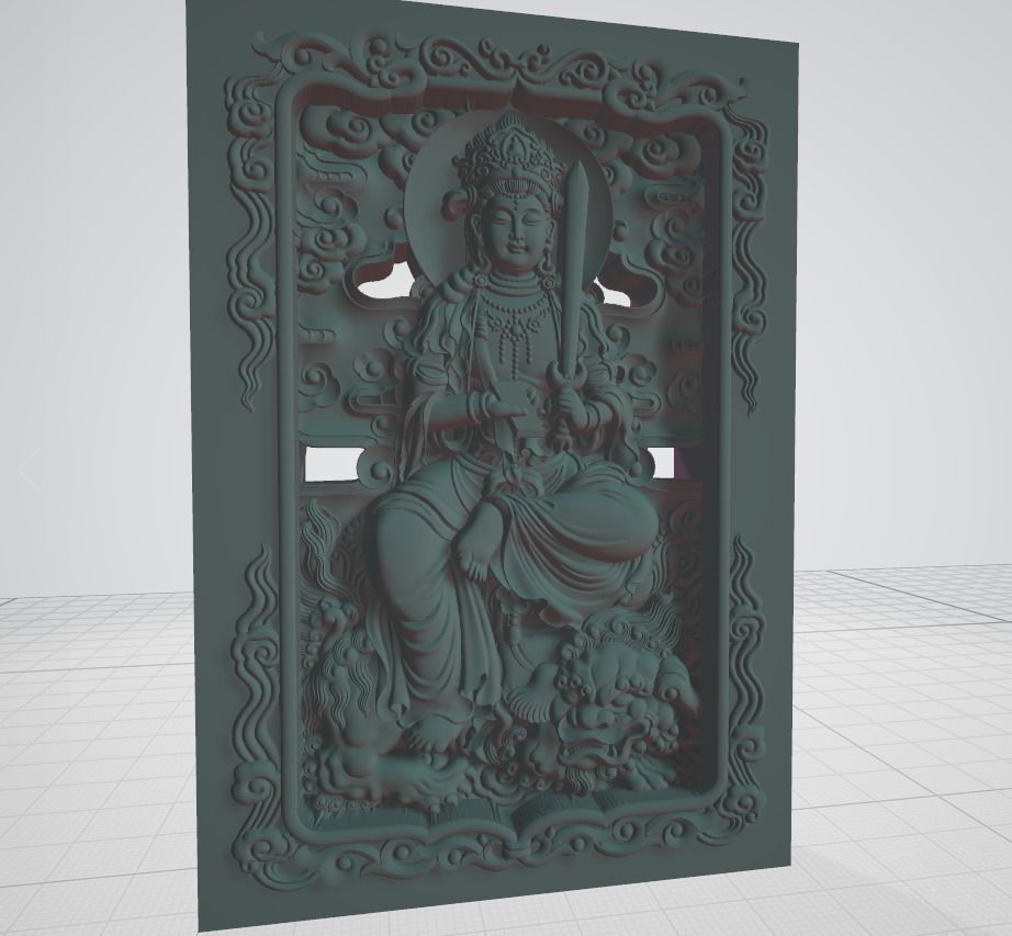 Bas-relief of Eight Buddhas 3D print model_9