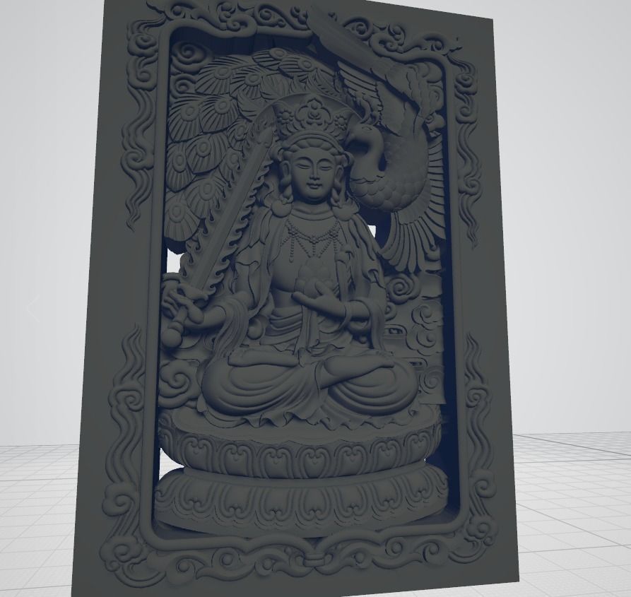 Bas-relief of Eight Buddhas 3D print model_14