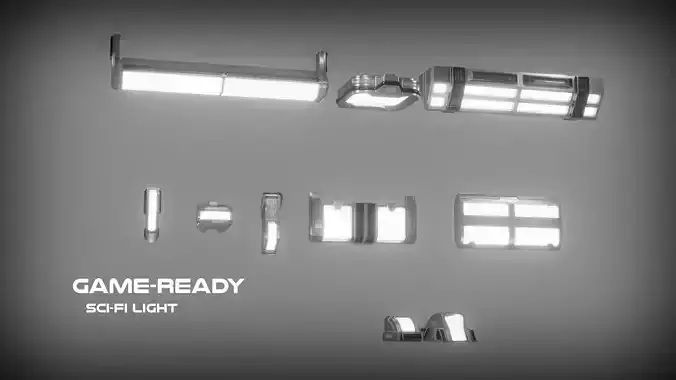 Sci-fi lights Low-poly 3D model