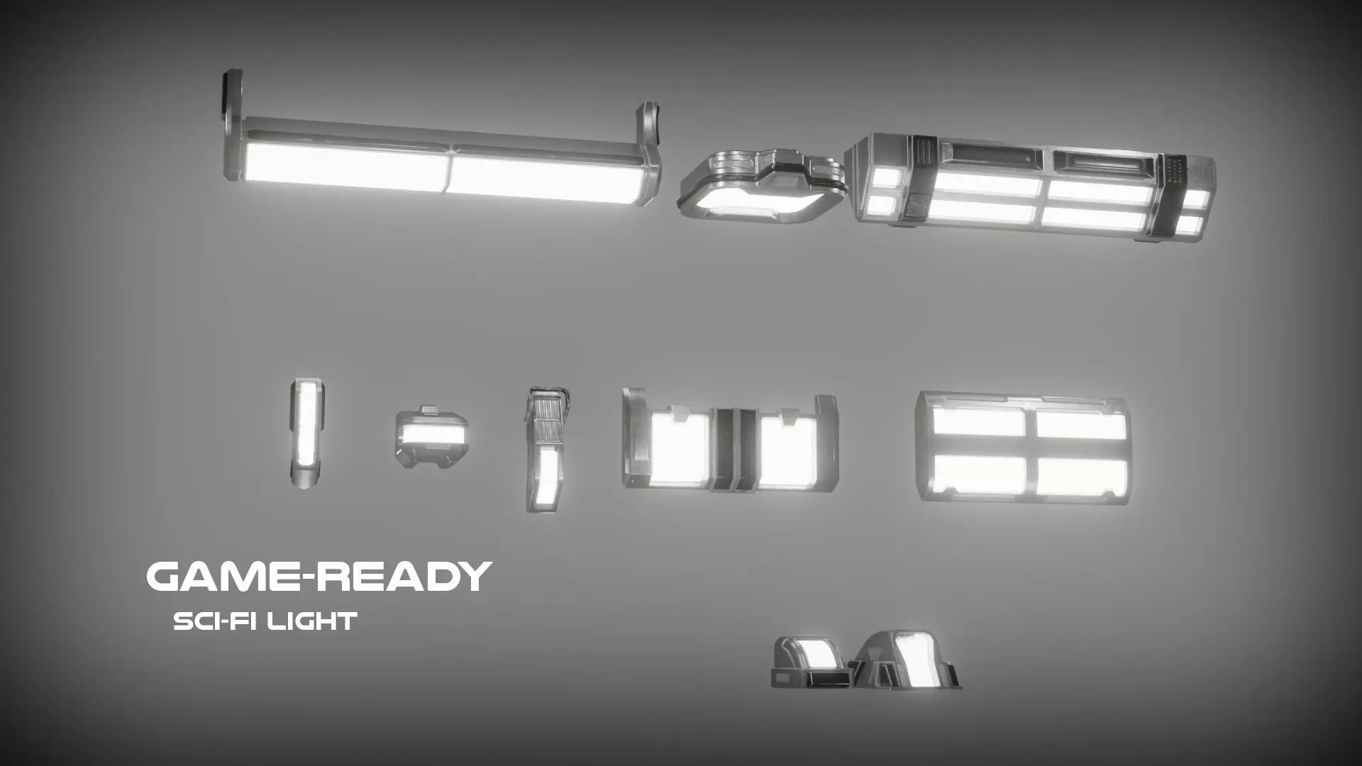 Sci-fi lights Low-poly 3D model_0