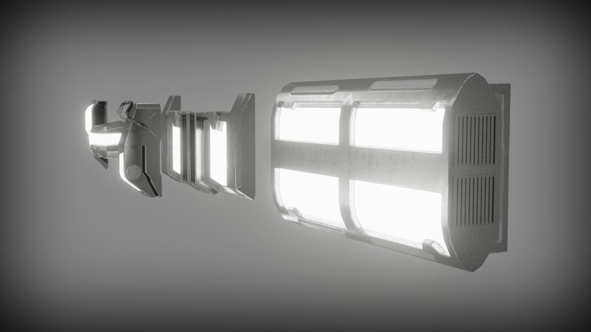 Sci-fi lights Low-poly 3D model_5