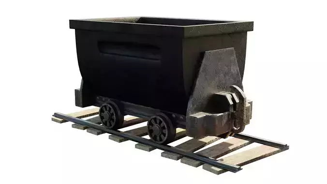 PBR Smooth Surface Minecart Model 3D model