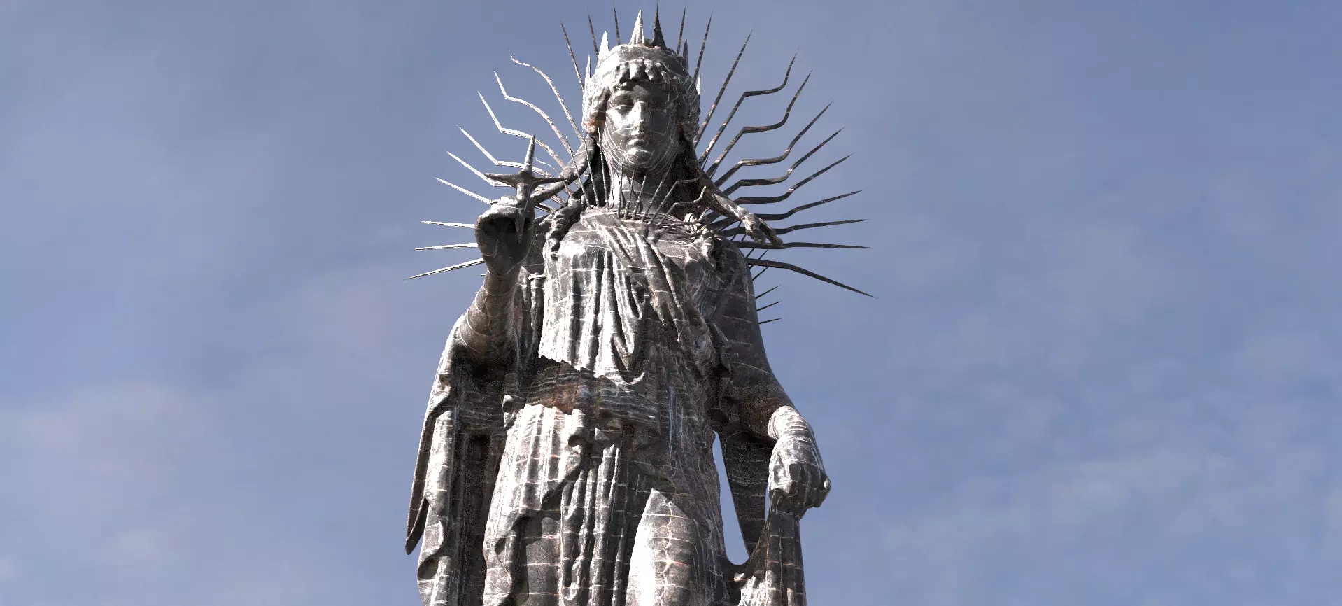 Dark Pagan goddesss Statue 3D model_0