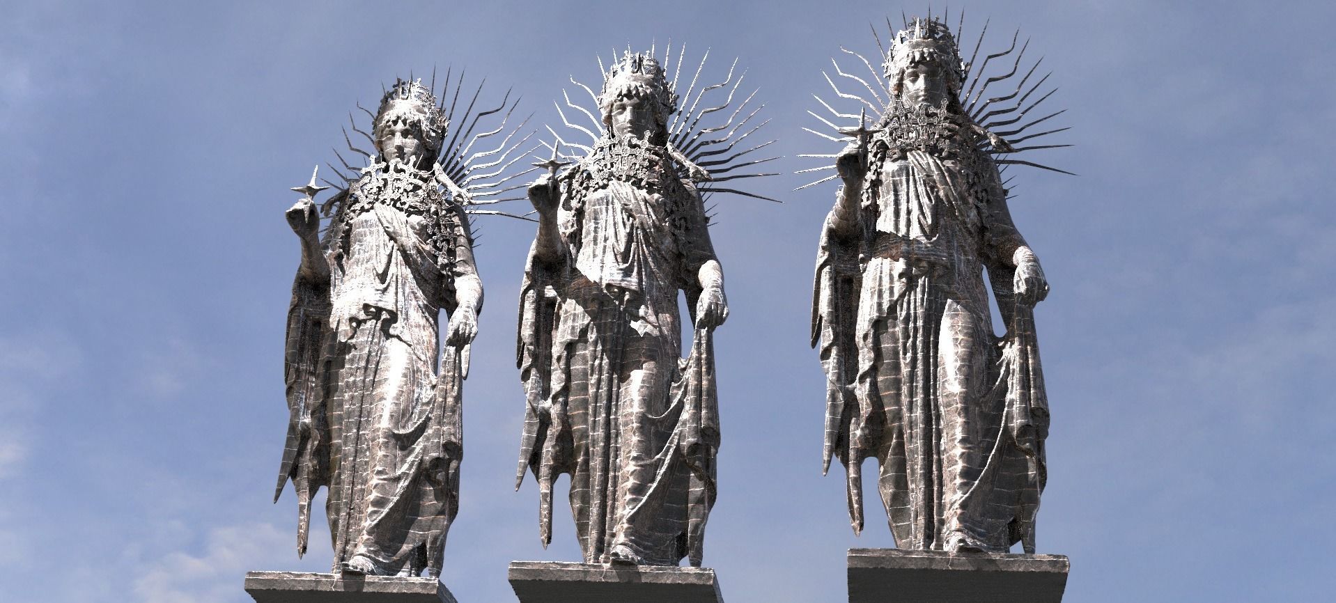 Dark Pagan goddesss Statue 3D model_1