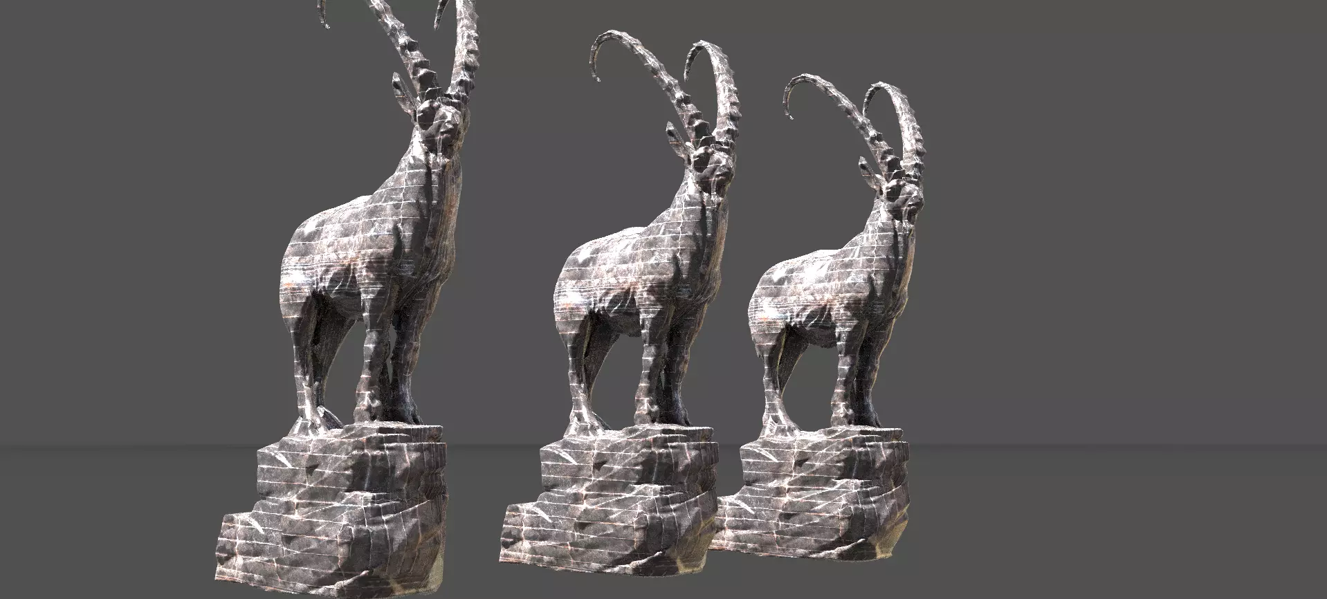 Dark Goat Sculpture 3D model_0