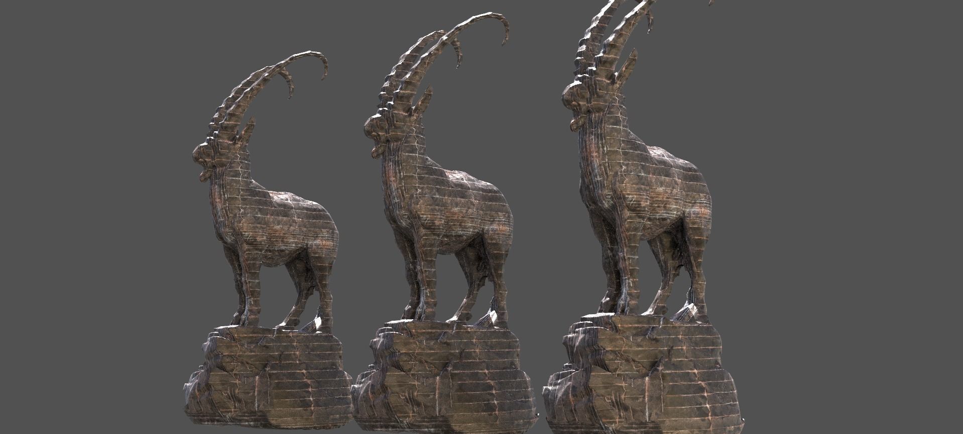 Dark Goat Sculpture 3D model_2